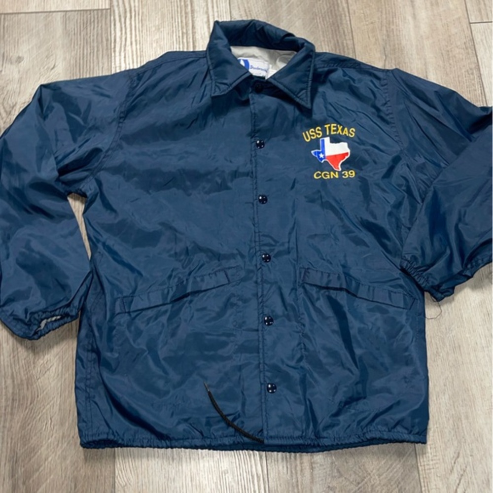 Vintage USA Made Dunbrooke USS Texas CGN 39 Navy Big Leaguer jacket bomber Med